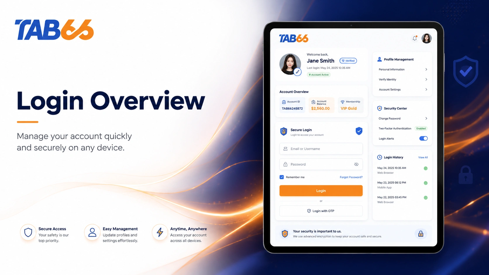 Tab66 Login Overview
